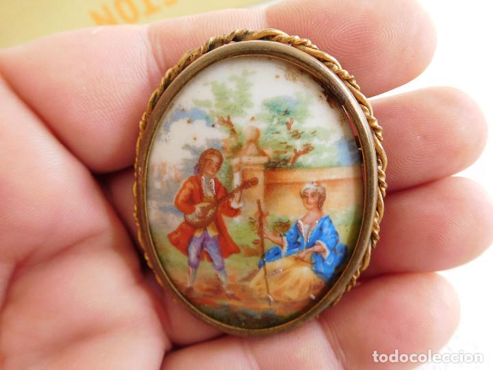 Joyeria: Broche antiguo de esmalte Limoges - Foto 4