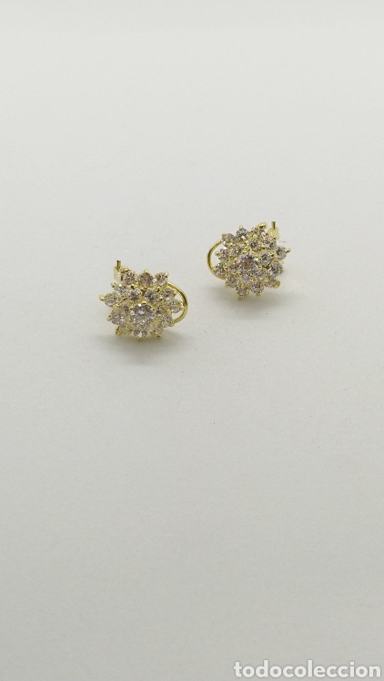 Joyeria: Pendientes en oro 18 kts. circonitas 5,30 grms.