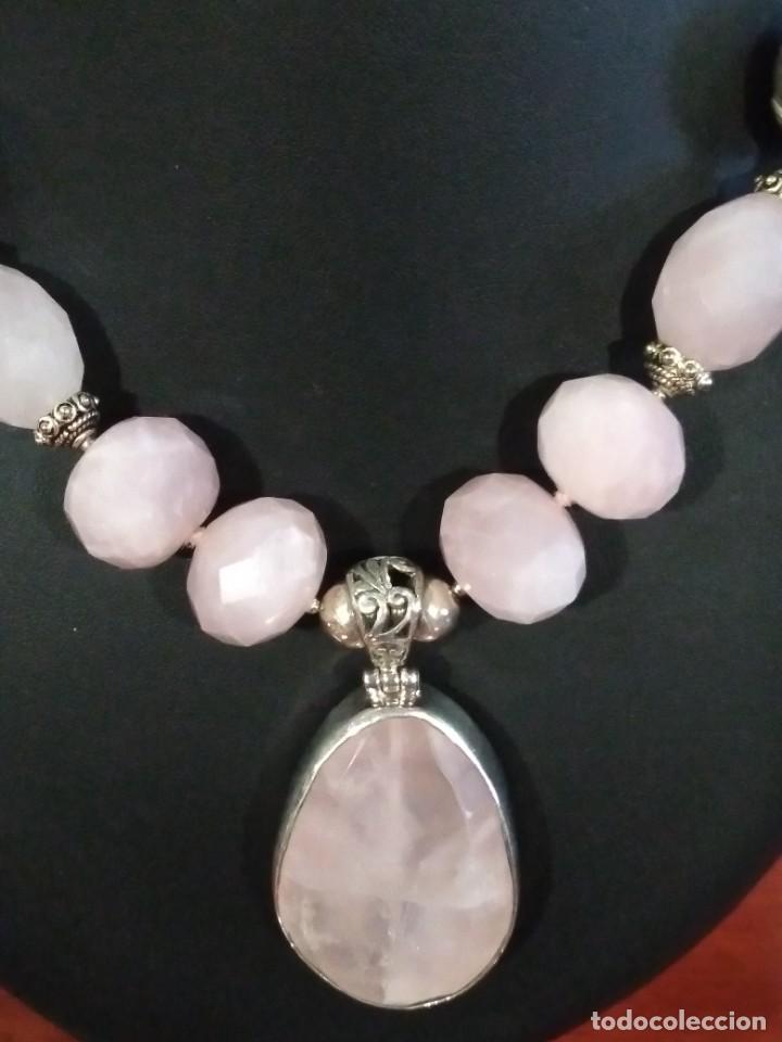 Joyeria: Collar de cuarzo rosa y plata ca3 - Foto 2