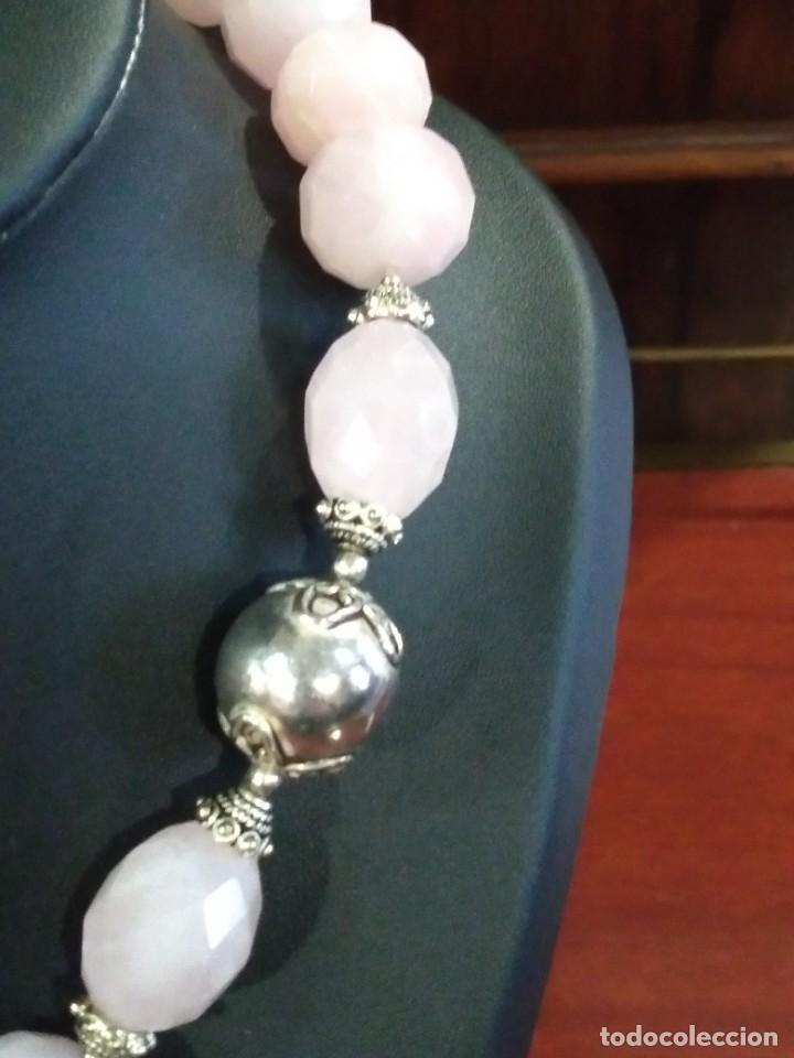 Joyeria: Collar de cuarzo rosa y plata ca3 - Foto 8