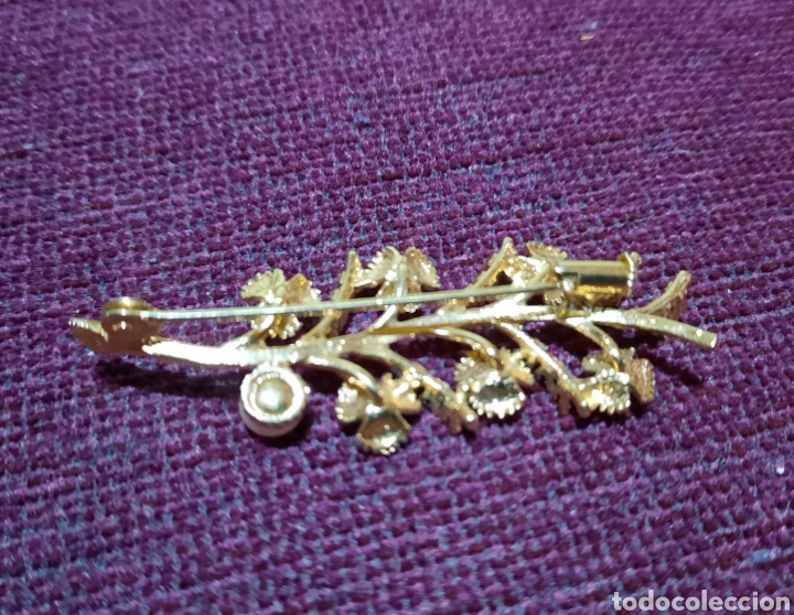 Joyeria: Broche con perla y circonitas granates y ba&ntilde;o de oro - Foto 2