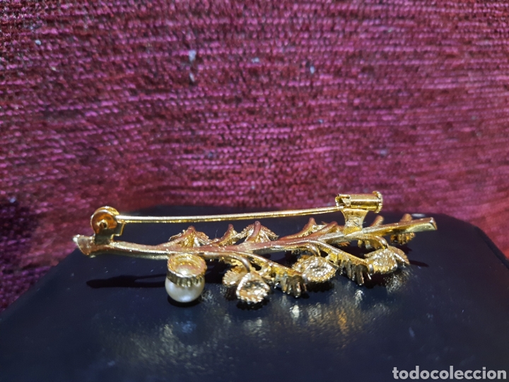 Joyeria: Broche con perla y circonitas granates y ba&ntilde;o de oro - Foto 3