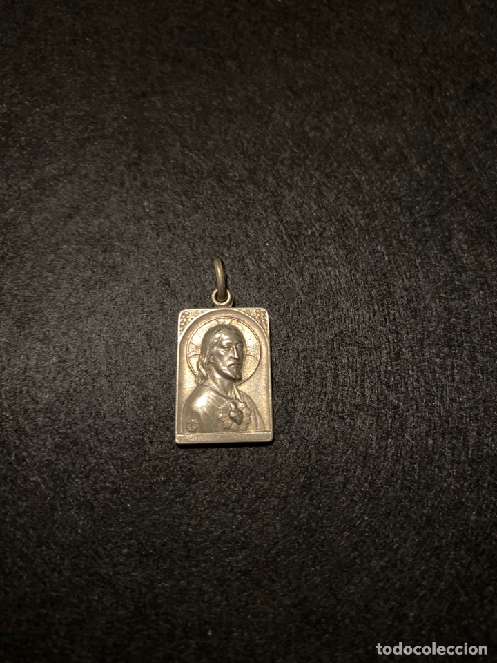 Joyeria: Medalla plata Sagrado coraz&oacute;n y texto trasero - Foto 1