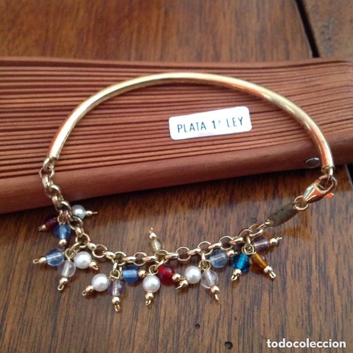 Joyeria: PULSERA DE PLATA DE LEY CHAPADA EN ORO. CRISTAL Y PERLAS. - Foto 1