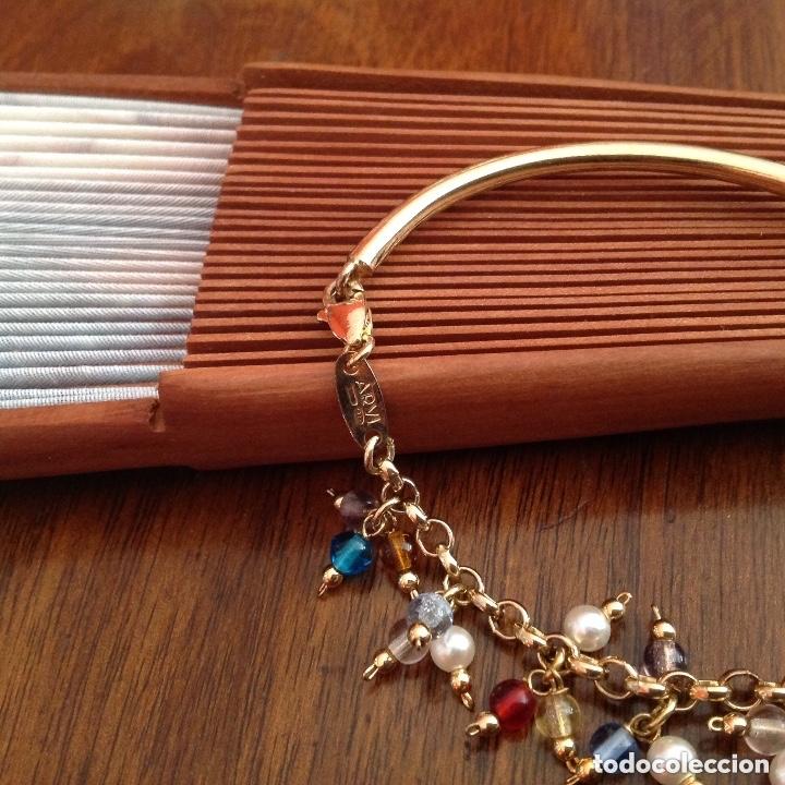 Joyeria: PULSERA DE PLATA DE LEY CHAPADA EN ORO. CRISTAL Y PERLAS. - Foto 3