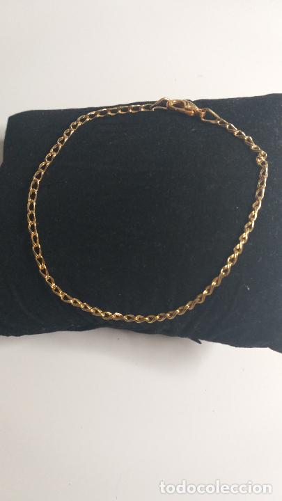 Joyeria: PULSERA DE CADENA DORADA. ESLABONES DOBLES. 22 CM DE LARGO - Foto 2