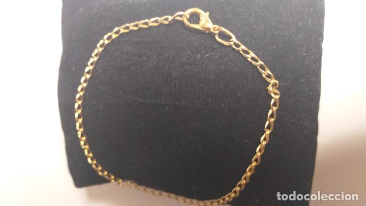 Joyeria: PULSERA DE CADENA DORADA. ESLABONES DOBLES. 22 CM DE LARGO - Foto 3