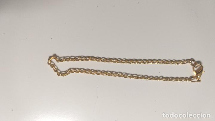 Joyeria: PULSERA DE CADENA DORADA. ESLABONES DOBLES. 22 CM DE LARGO - Foto 4