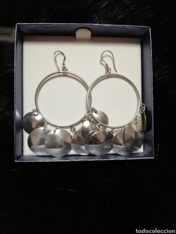 Joyeria: PENDIENTES PLATA DE LEY AROS CON COLGANTES