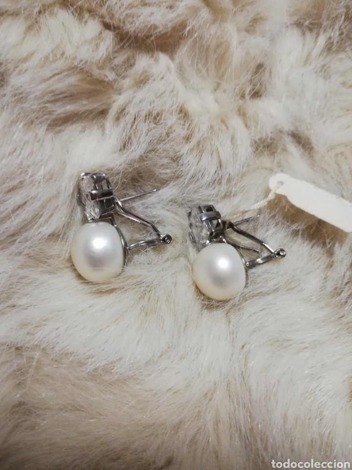 Joyeria: PENDIENTES PLATA Y PERLA CON CIRCONITA CUADRADA - Foto 2