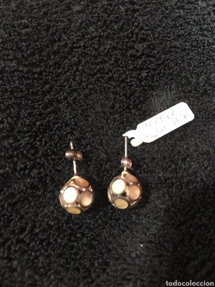 Joyeria: PENDIENTES BOLITA PLATA Y &Aacute;MBAR MARFIL