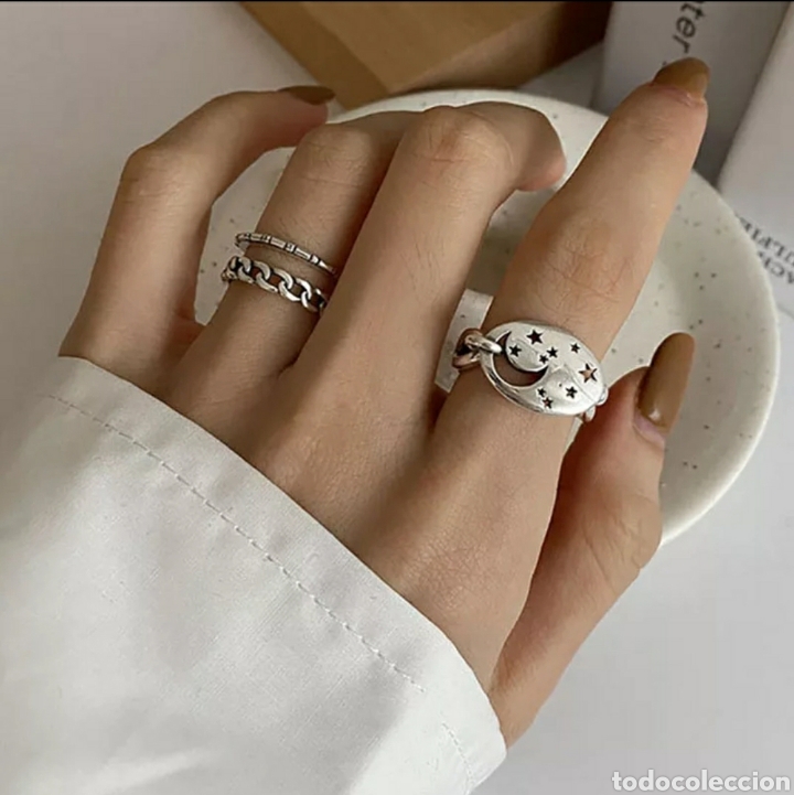 Joyeria: Anillo de Plata Luna y Estrellas ENV&Iacute;O GRATIS!! - Foto 3
