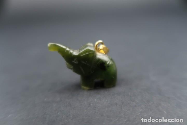 Joyeria: Antiguo Colgante Elefante Jade - Foto 3