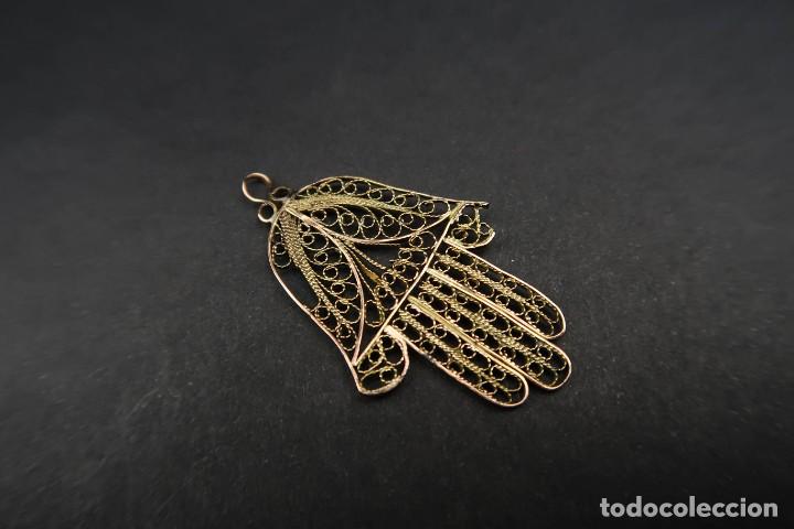 Joyeria: Antiguo Colgante Mano Filigrana - Foto 3
