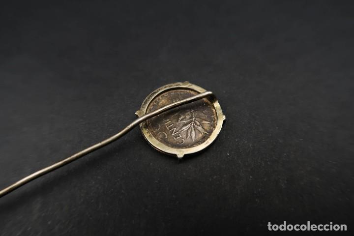 Joyeria: Antiguo Broche de Aguja con Moneda - Foto 7