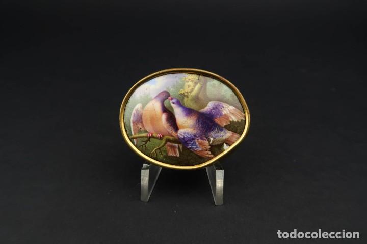Joyeria: Antiguo Broche de Porcelana Pintada - Foto 2
