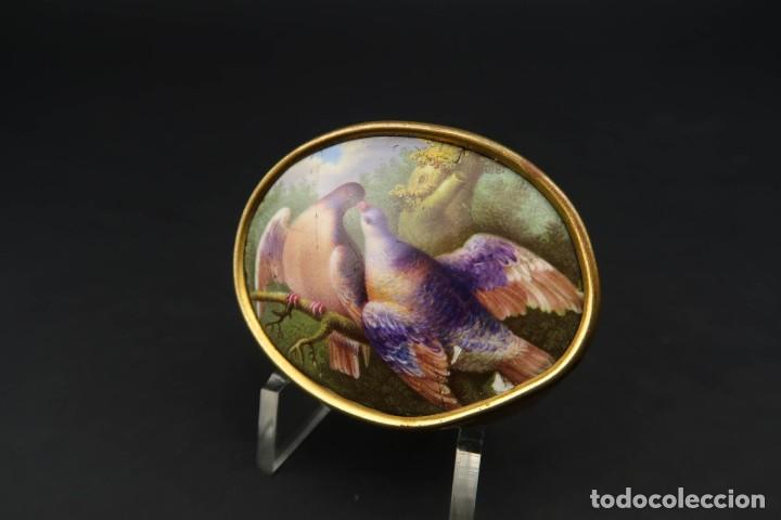 Joyeria: Antiguo Broche de Porcelana Pintada - Foto 3
