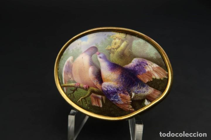 Joyeria: Antiguo Broche de Porcelana Pintada - Foto 4