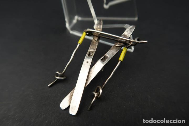 Joyeria: Antiguo Broche Forma Esquis - Foto 6