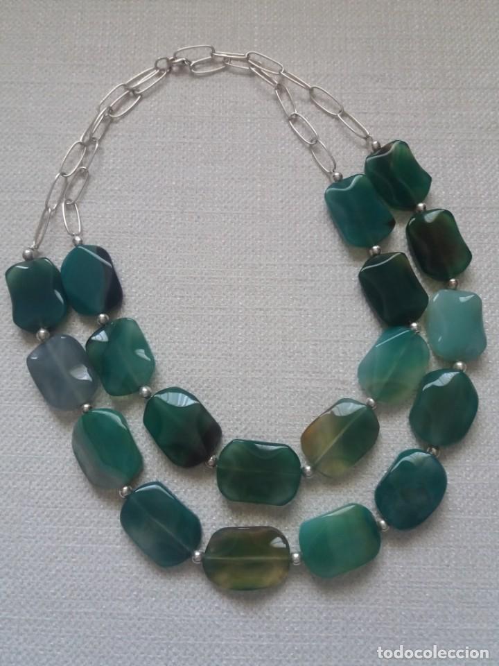 Joyeria: COLLAR DOBLE AGATAS NATURALES Y PLATA DE LEY. NUEVO - Foto 1