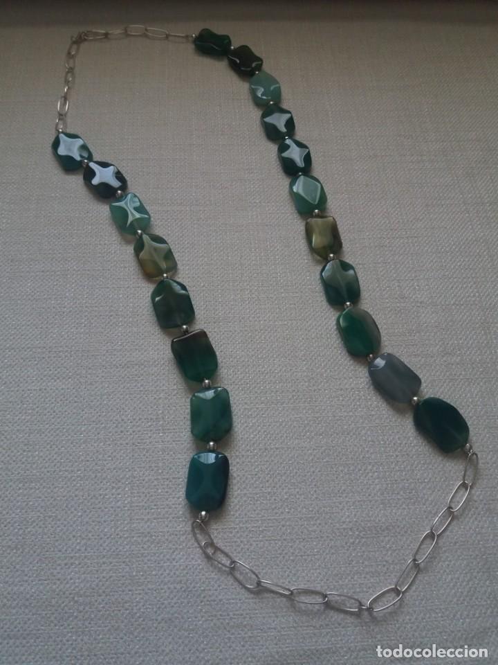 Joyeria: COLLAR DOBLE AGATAS NATURALES Y PLATA DE LEY. NUEVO - Foto 2