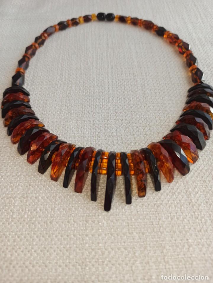 Joyeria: COLLAR &Aacute;MBAR B&Aacute;LTICO TALLADO. NUEVO - Foto 1