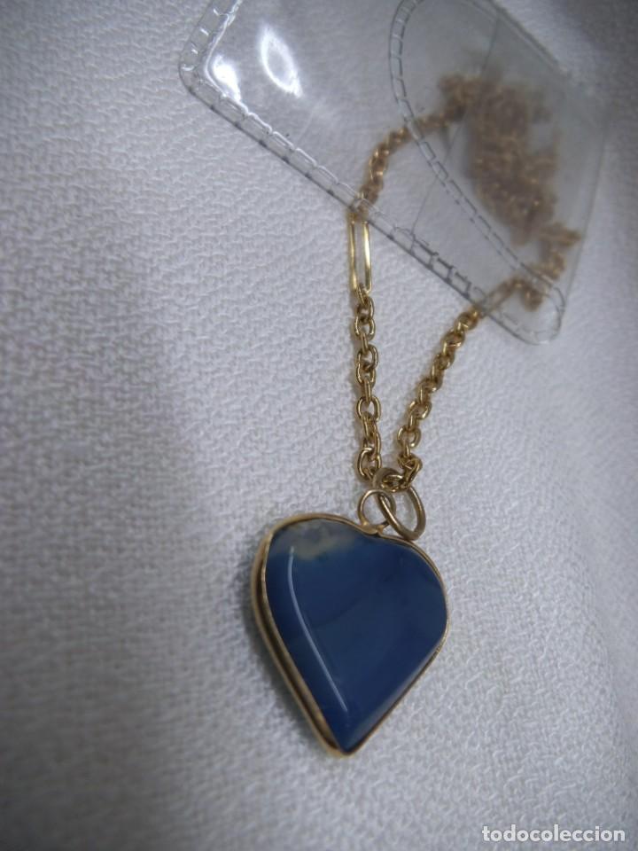 Joyeria: COLGANTE - CORAZ&Oacute;N ( AZUL-PIEDRA ) - Foto 3