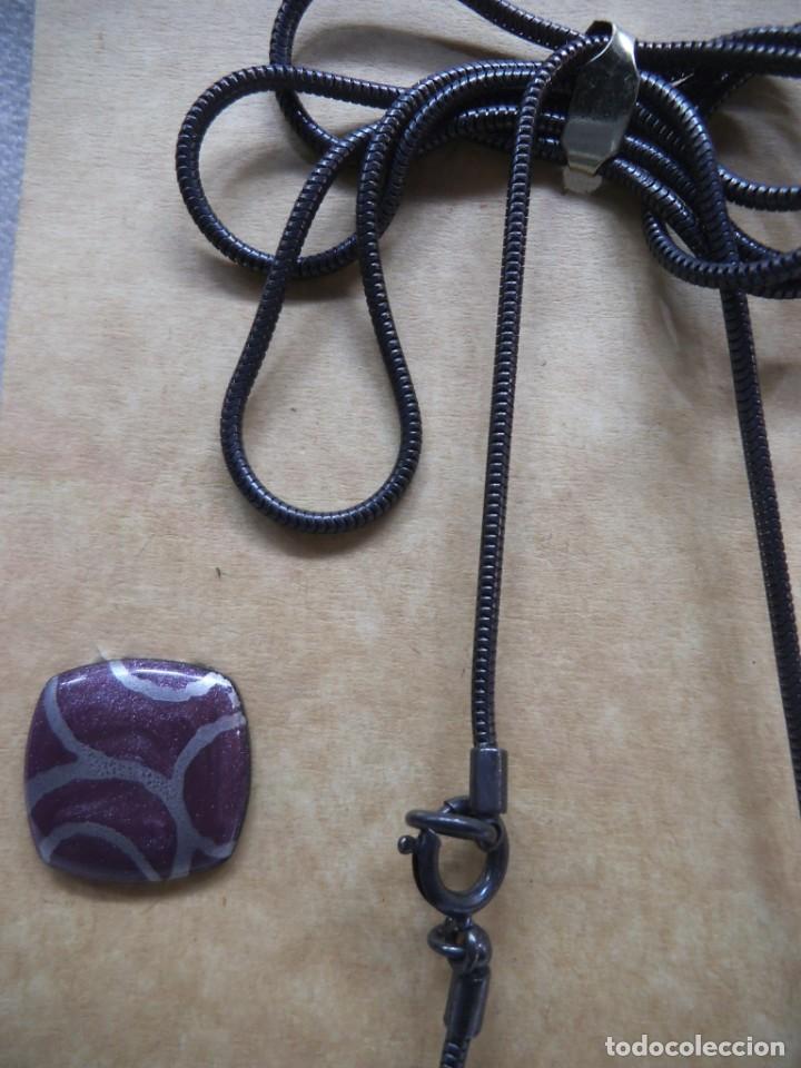 Joyeria: MEDALL&Oacute;N Y PENDIENTES ( ESMALTE - MORADO ) - Foto 3
