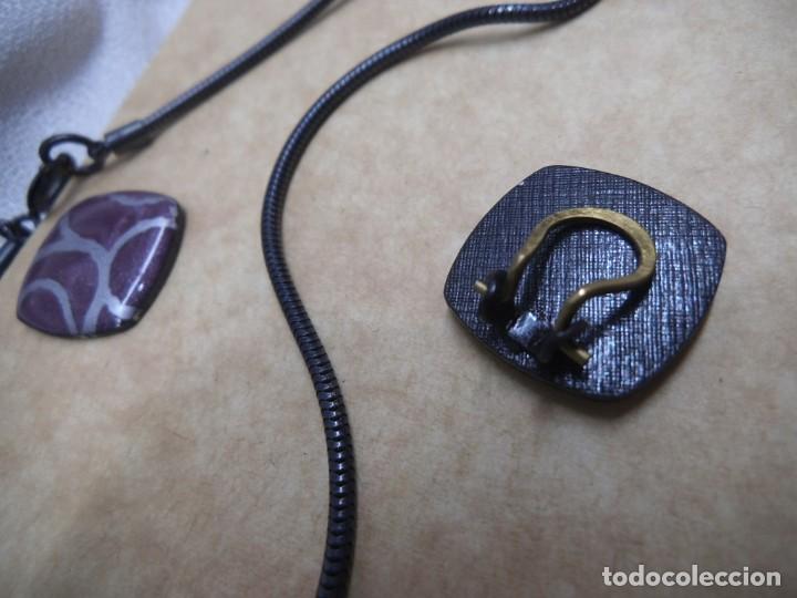 Joyeria: MEDALL&Oacute;N Y PENDIENTES ( ESMALTE - MORADO ) - Foto 5