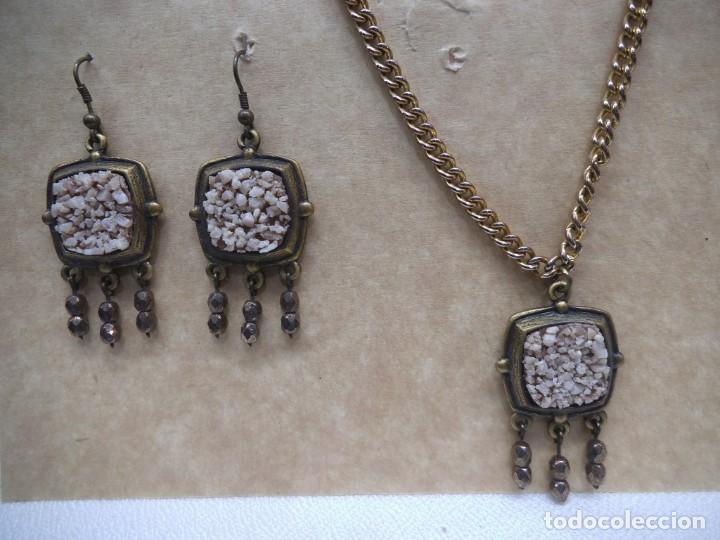 Joyeria: COLLAR Y PENDIENTES ( GRAVA ) ORO VIEJO - Foto 1