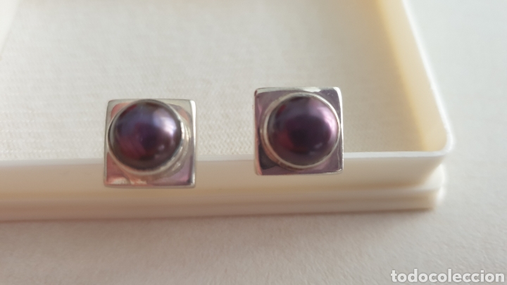 Joyeria: PENDIENTES DE PLATA DE LEY CONTRASTE CON PIEDRA - Foto 1