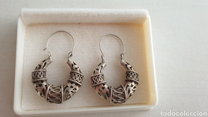 Joyeria: PENDIENTES DE PLATA DE LEY LABRADOS - Foto 2