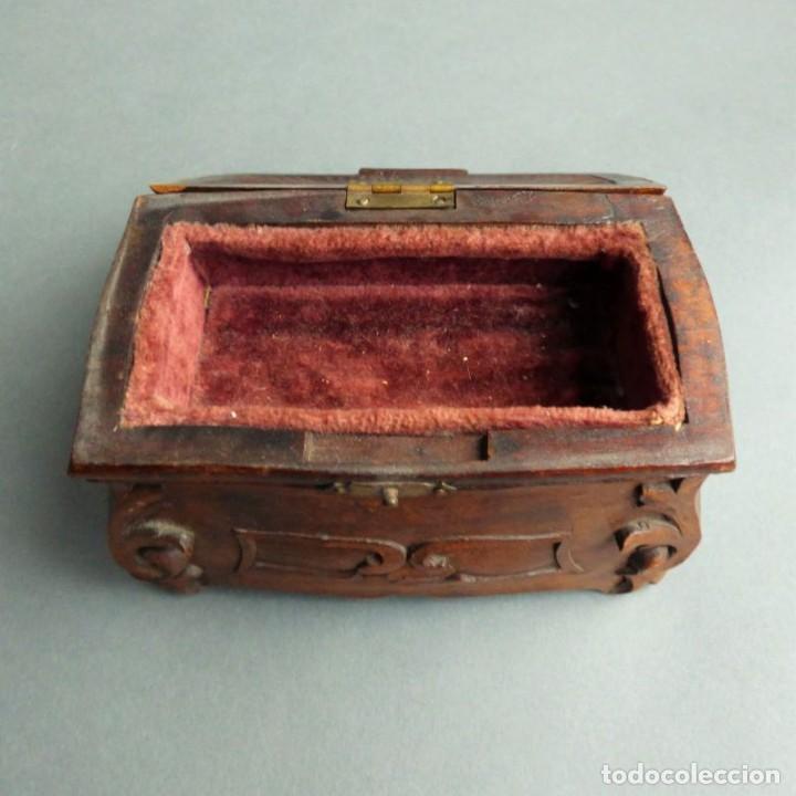 Joyeria: Joyero de madera tallada. 1850 - 1880 - Foto 6