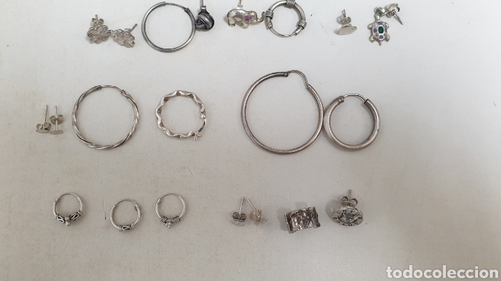 Joyeria: LOTE DE PENDIENTES DE PLATA DE LEY - Foto 2