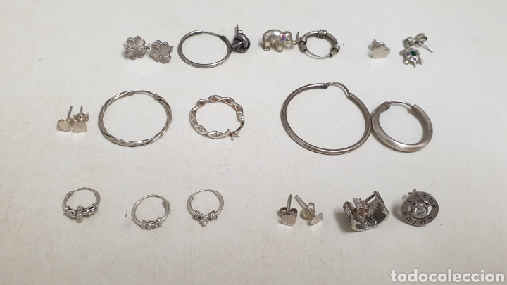 Joyeria: LOTE DE PENDIENTES DE PLATA DE LEY - Foto 3