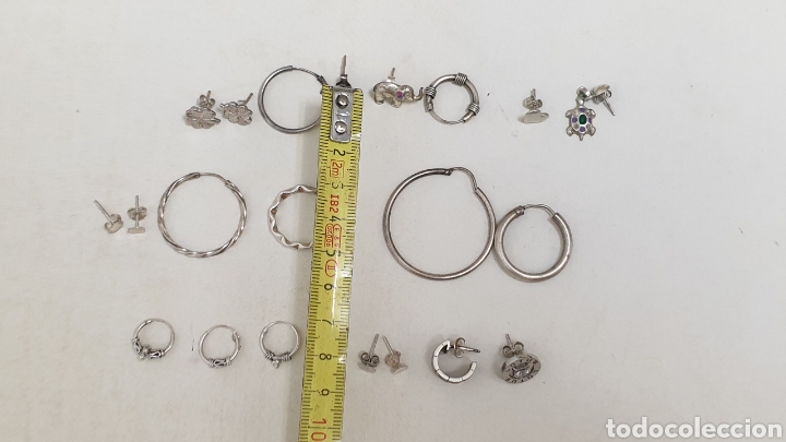 Joyeria: LOTE DE PENDIENTES DE PLATA DE LEY - Foto 4