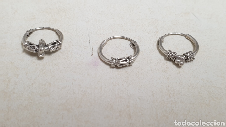 Joyeria: LOTE DE PENDIENTES DE PLATA DE LEY - Foto 7
