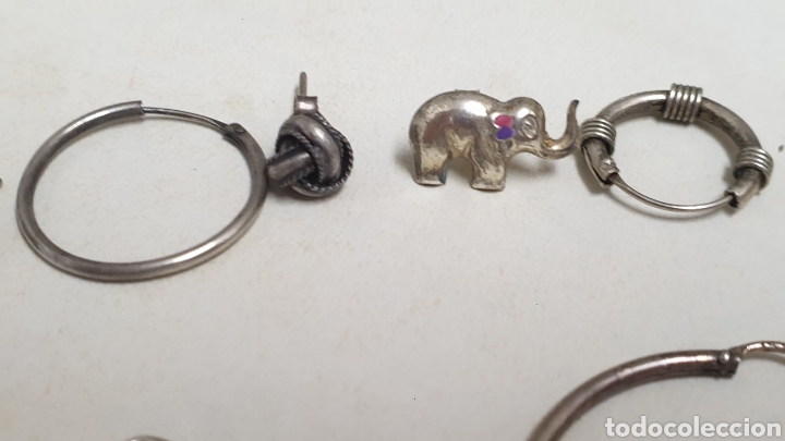 Joyeria: LOTE DE PENDIENTES DE PLATA DE LEY - Foto 9
