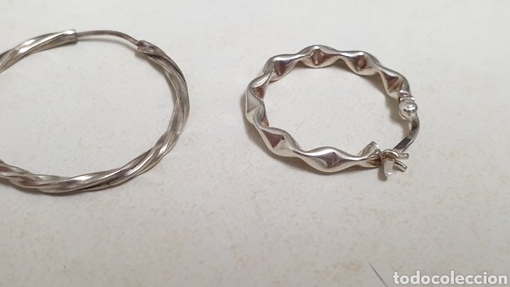 Joyeria: LOTE DE PENDIENTES DE PLATA DE LEY - Foto 10