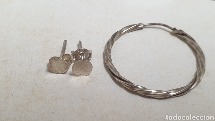 Joyeria: LOTE DE PENDIENTES DE PLATA DE LEY - Foto 11