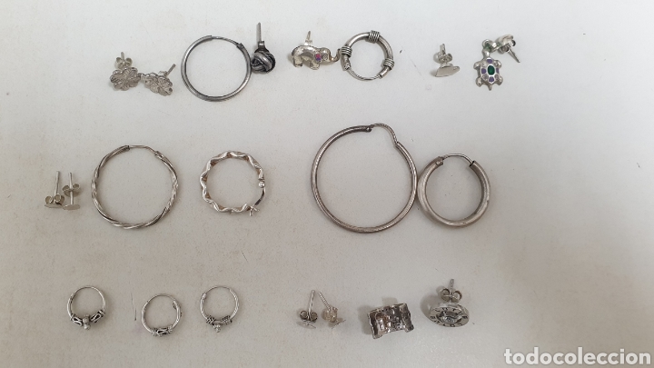 Joyeria: LOTE DE PENDIENTES DE PLATA DE LEY - Foto 1