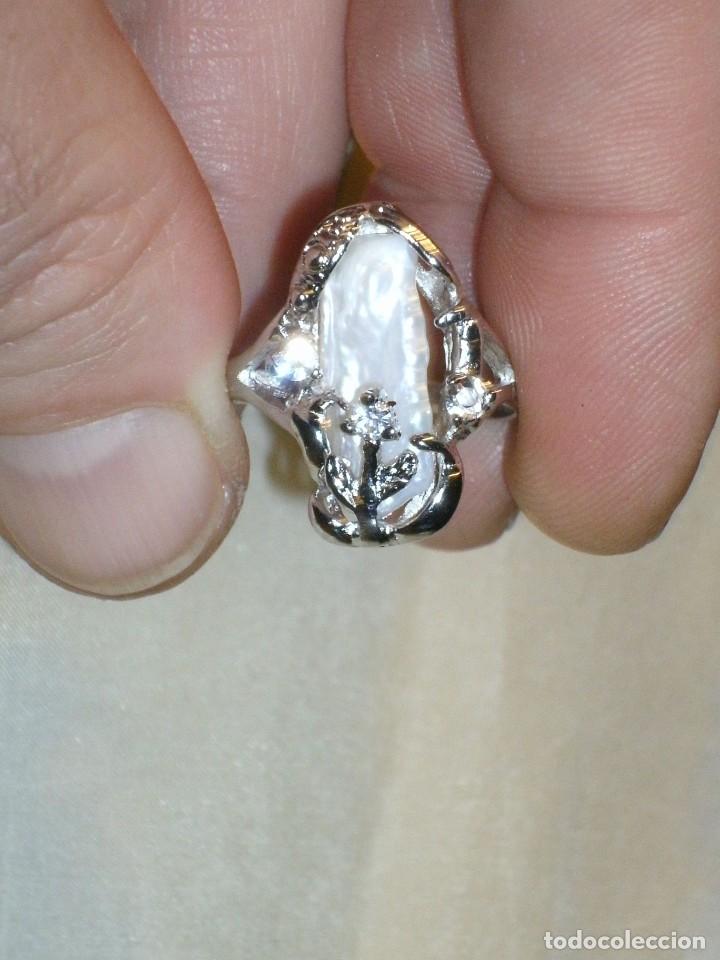 Joyeria: ANILLO CON PERLA RUGOSA Y CIRCONITAS. - Foto 1
