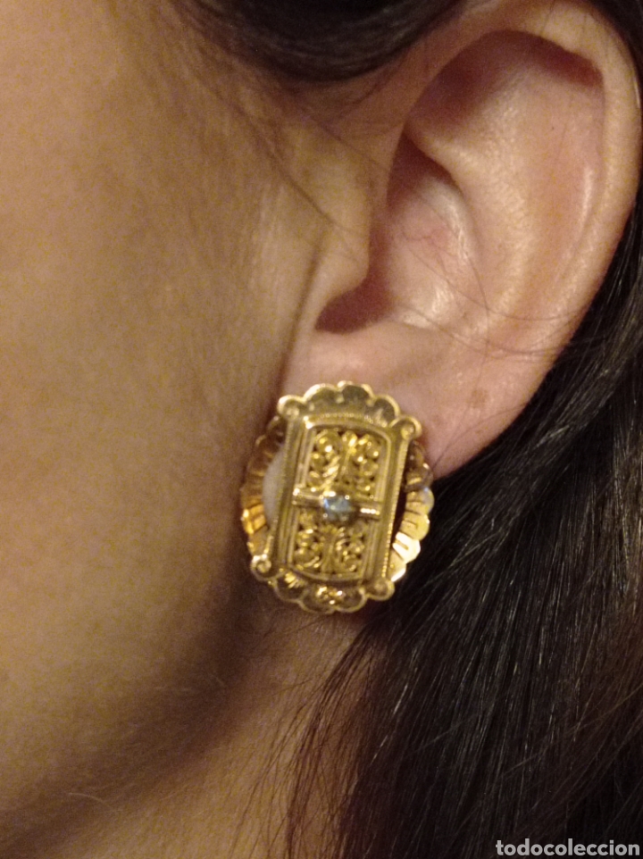Joyeria: Pendientes antiguos d&eacute; oro y diamantes - Foto 4