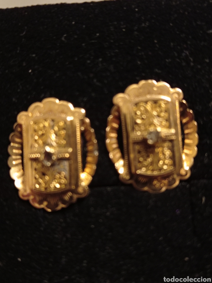 Joyeria: Pendientes antiguos d&eacute; oro y diamantes - Foto 1