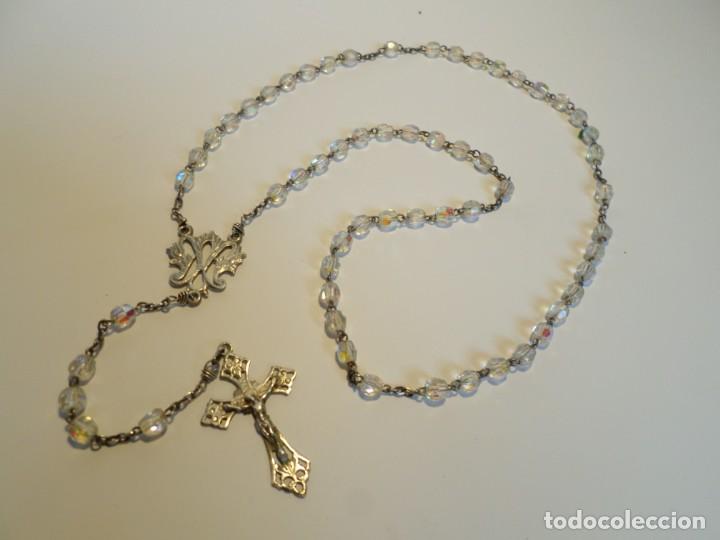 Joyeria: ANTIGUO ROSARIO DE PLATA Y CRISTAL - Foto 2
