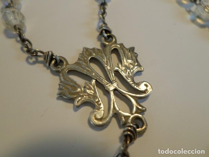 Joyeria: ANTIGUO ROSARIO DE PLATA Y CRISTAL - Foto 3