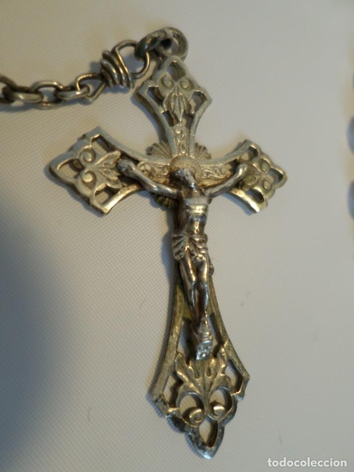 Joyeria: ANTIGUO ROSARIO DE PLATA Y CRISTAL - Foto 6
