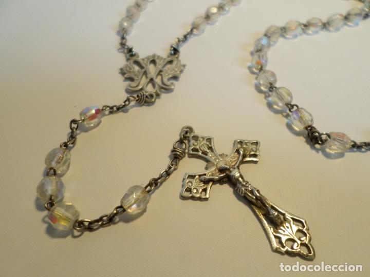 Joyeria: ANTIGUO ROSARIO DE PLATA Y CRISTAL - Foto 1