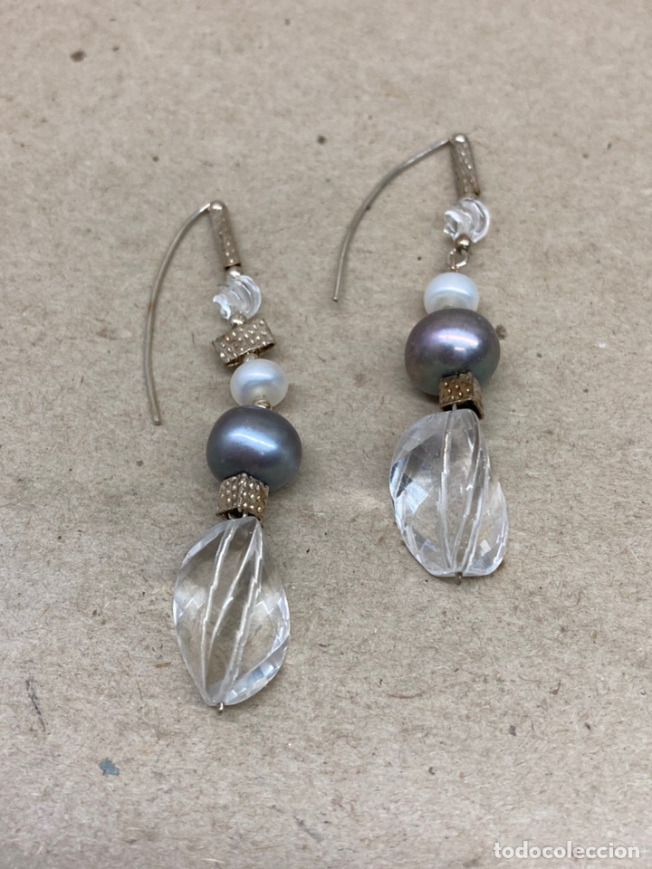 Joyeria: Pendientes de plata con perlas y piedras /P197 - Foto 1