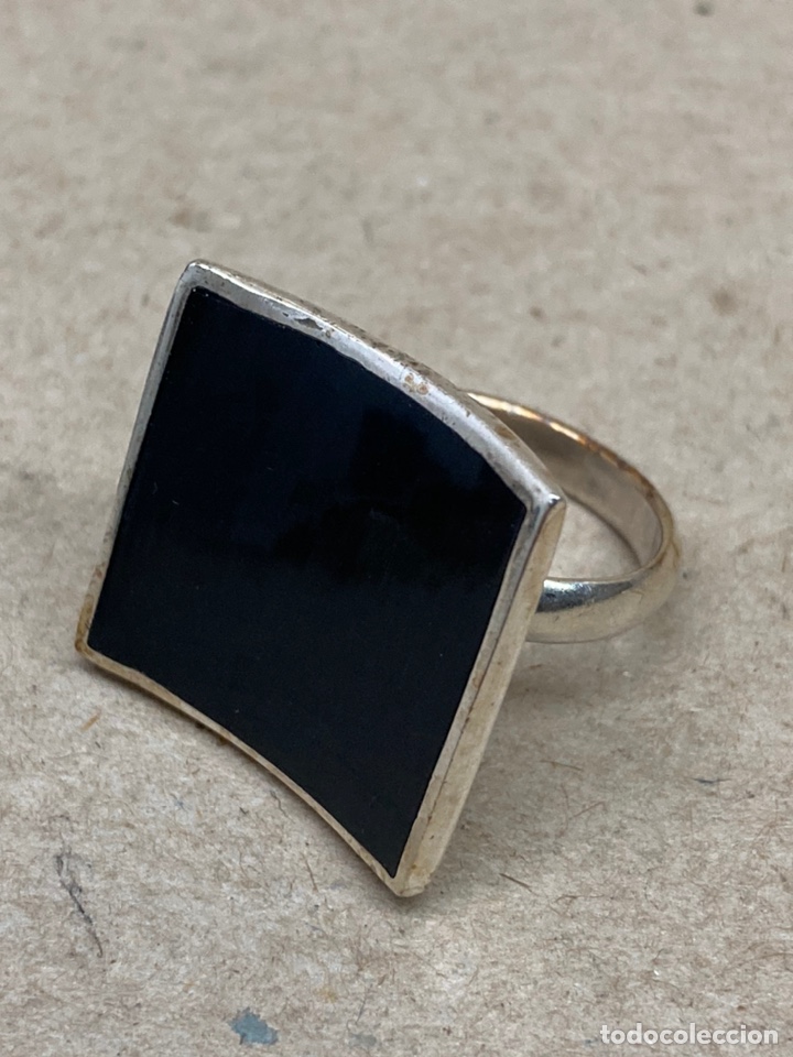 Joyeria: Anillo de plata con resina negra Ref:S18 - Foto 1